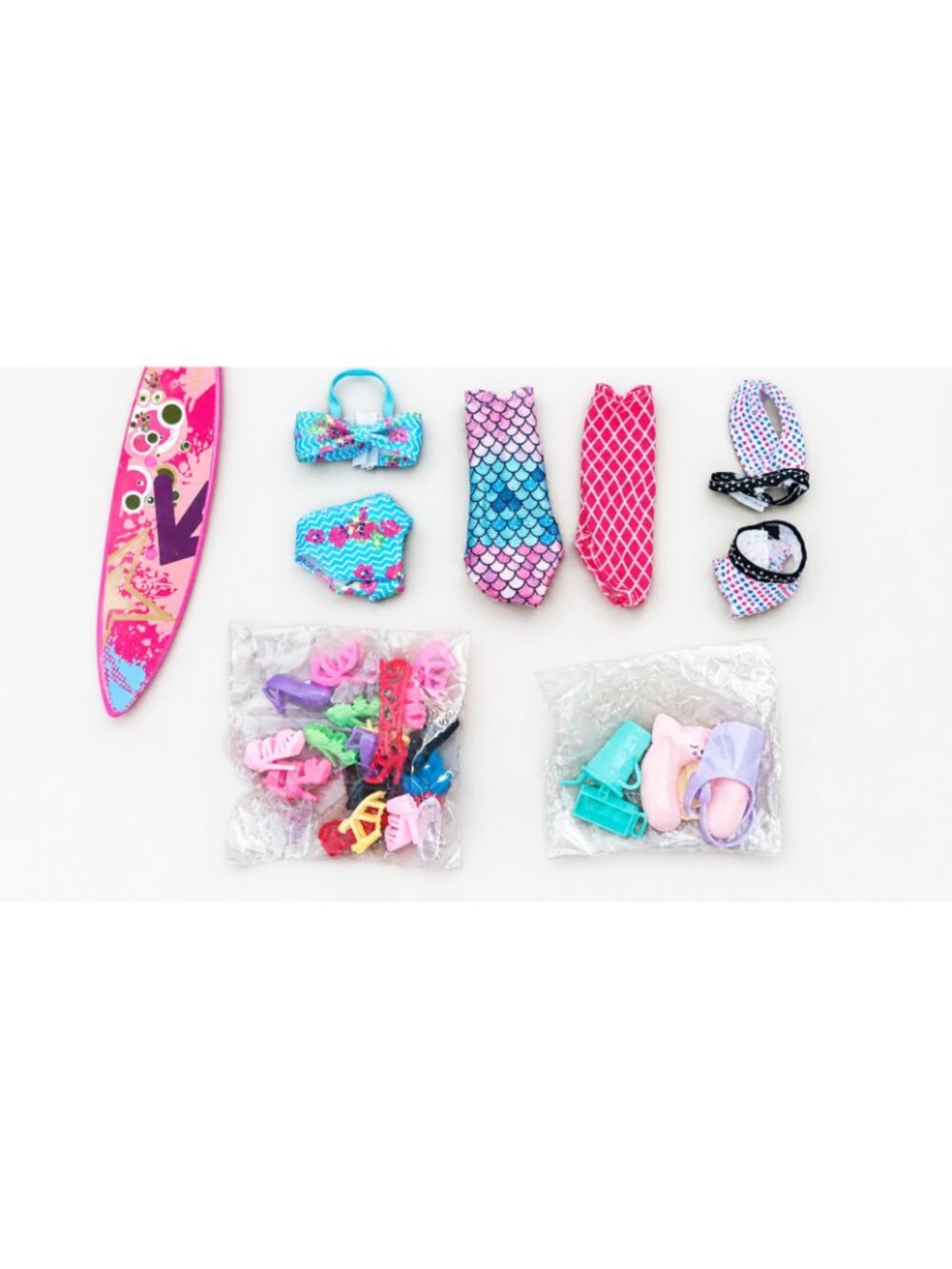 Fashion Doll Clothes Accessories Lot 11.5" Doll Outfits Hangers Shoes Skateboard - Picture 3 of 6